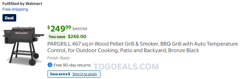 thedealsguy_'s tweet photo. PARGRILL WOOD PELLET GRILL &amp; SMOKER — $249.99

The PARGRILL 467 sq in wood pellet grill and smoker drops to $249.99, was $497.99.

Auto temperature control with free shipping and 90-day returns.

https://t.co/210ofdhA1F

#WalmartPartner #ad https://t.co/N4txtAyiVu