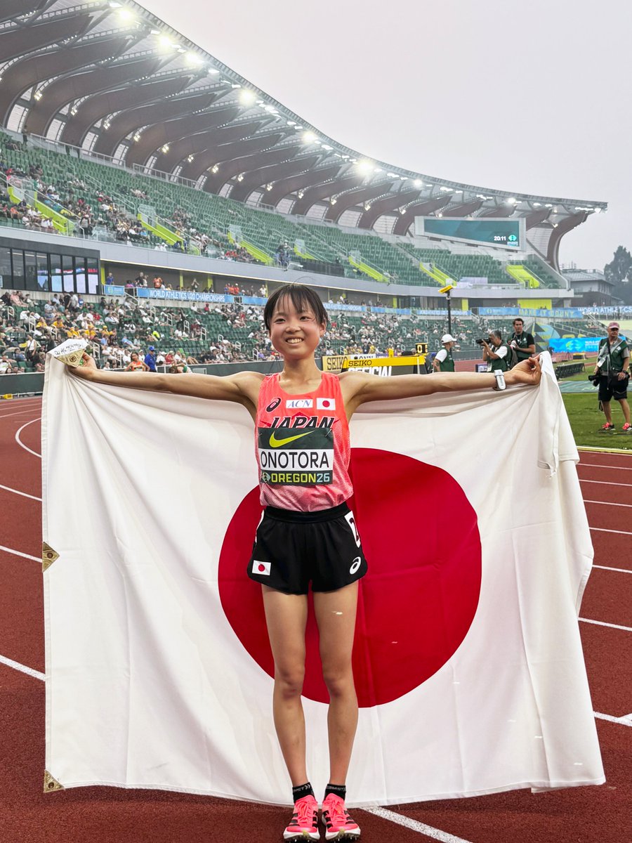 jaaf_official's tweet photo. /／
【#U20世界選手権🇺🇸オレゴン】
女子5000mで7位入��🙌
\＼

◆女子5000m 決勝
7位🇯🇵#男乕結衣（東北高校・宮城）
15分37秒33

今大会、U20チームJAPAN初の入賞です👏👏👏

引き続き応援よろしくお願いします🇯🇵

📹DAY1イブニングセッション
ライブ���信⇒https://t.co/h29uZZUOKa
※視聴にはログインが必要です

✅大会ページ
https://t.co/NHgtFnFufv
#陸上 #U20日本代表 #JAAF