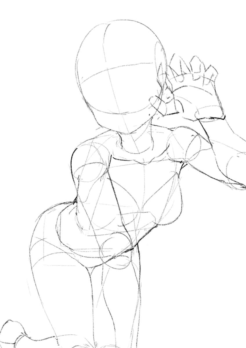 Ruintwo4's tweet photo. ive been wanting to speed up my drawings
so ive been examining the way i do figures for finished drawings 
and honestly i think i should spend less time on it
drawing cleanly hear doesnt mean i can just trace the lineart directly
i still need a bunch of corrections anyway https://t.co/dDIOV5cDNs