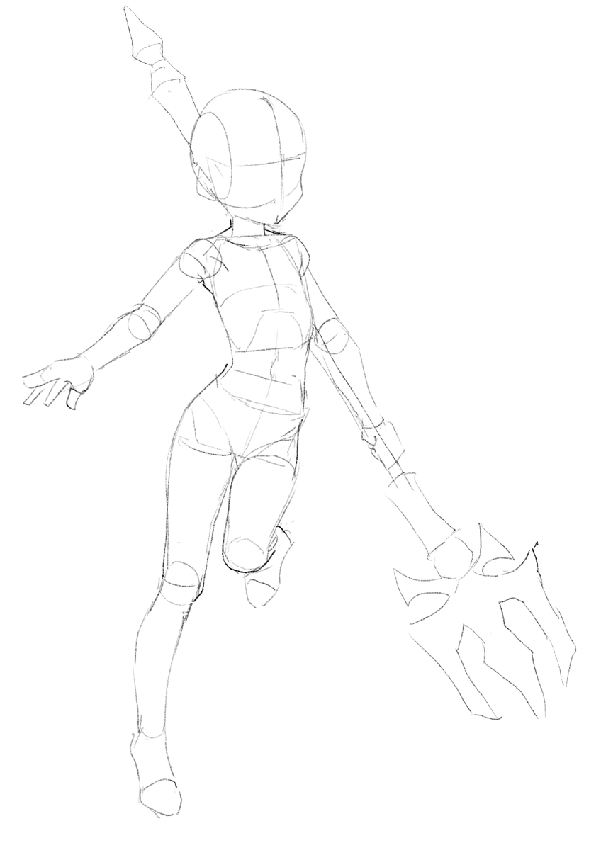 Ruintwo4's tweet photo. ive been wanting to speed up my drawings
so ive been examining the way i do figures for finished drawings 
and honestly i think i should spend less time on it
drawing cleanly hear doesnt mean i can just trace the lineart directly
i still need a bunch of corrections anyway https://t.co/dDIOV5cDNs