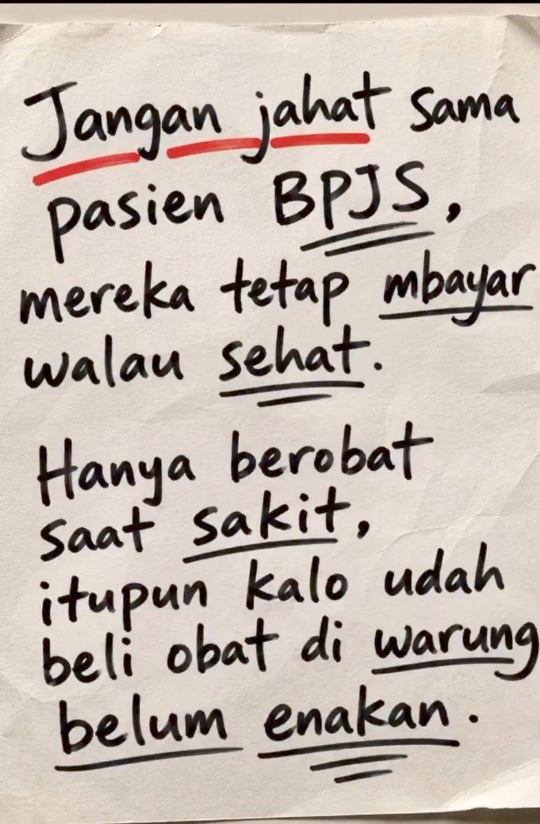 cacecong's tweet photo. @yaniarsim @BPJSKesehatanRI Ingat ya mereka itu bayar tiap bulan gak Gratis. https://t.co/x4Bg2DjiMp