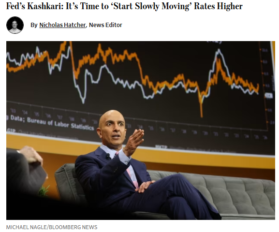 Barchart's tweet photo. It's time to raise rates, cautions Minneapolis Fed President Neel Kashkari 🚨 🚨 https://t.co/K1mjX0NRV6