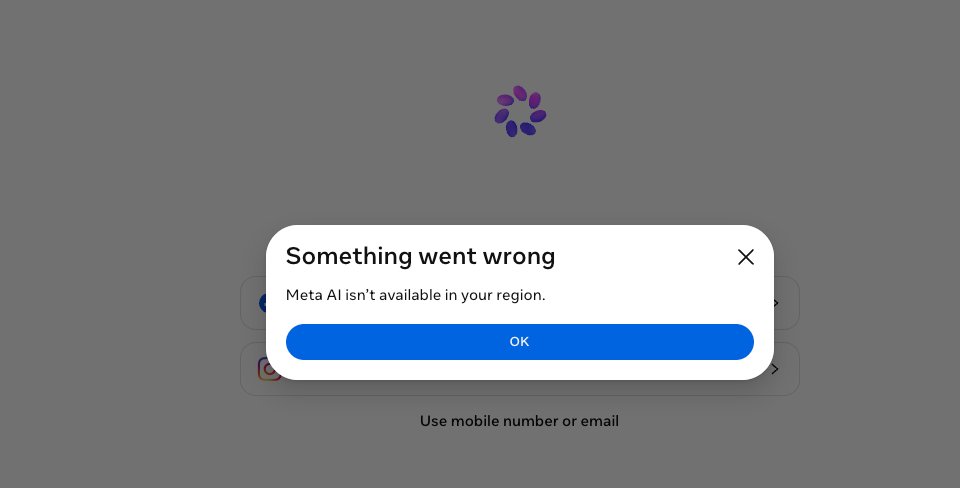 ilexax's tweet photo. @Amank1412 Tried to log in to Meta AI, but it says the service isn’t available in my region. Anyone else seeing this? https://t.co/hv83PdisE9