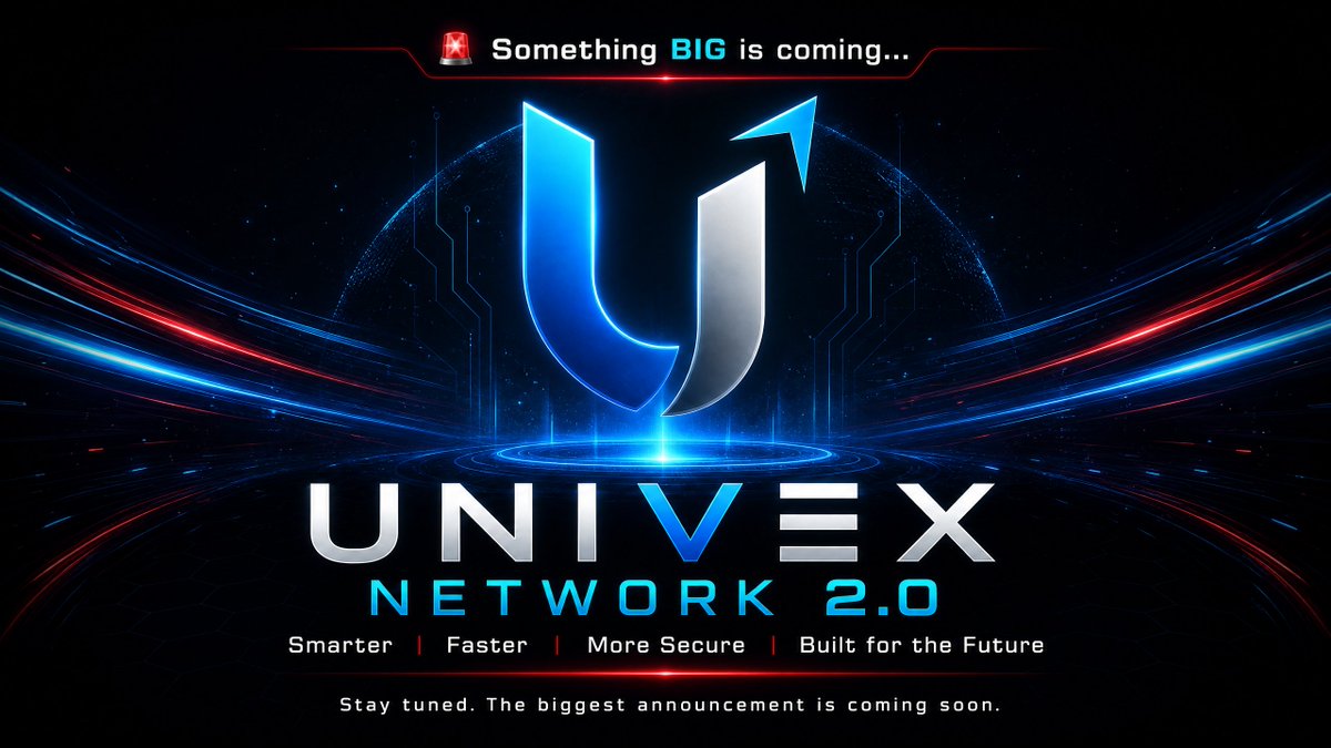 Univex_India's tweet photo. The countdown has begun for @Univex_Network  2.0! Experience a smarter, faster, and more secure evolution built to redefine our global community and shape the future. Stay tuned for the biggest announcement yet!

Code : tokajikurariri

#univexnetwork #PQC #UVX #Univex https://t.co/ZAumjsL8Jd
