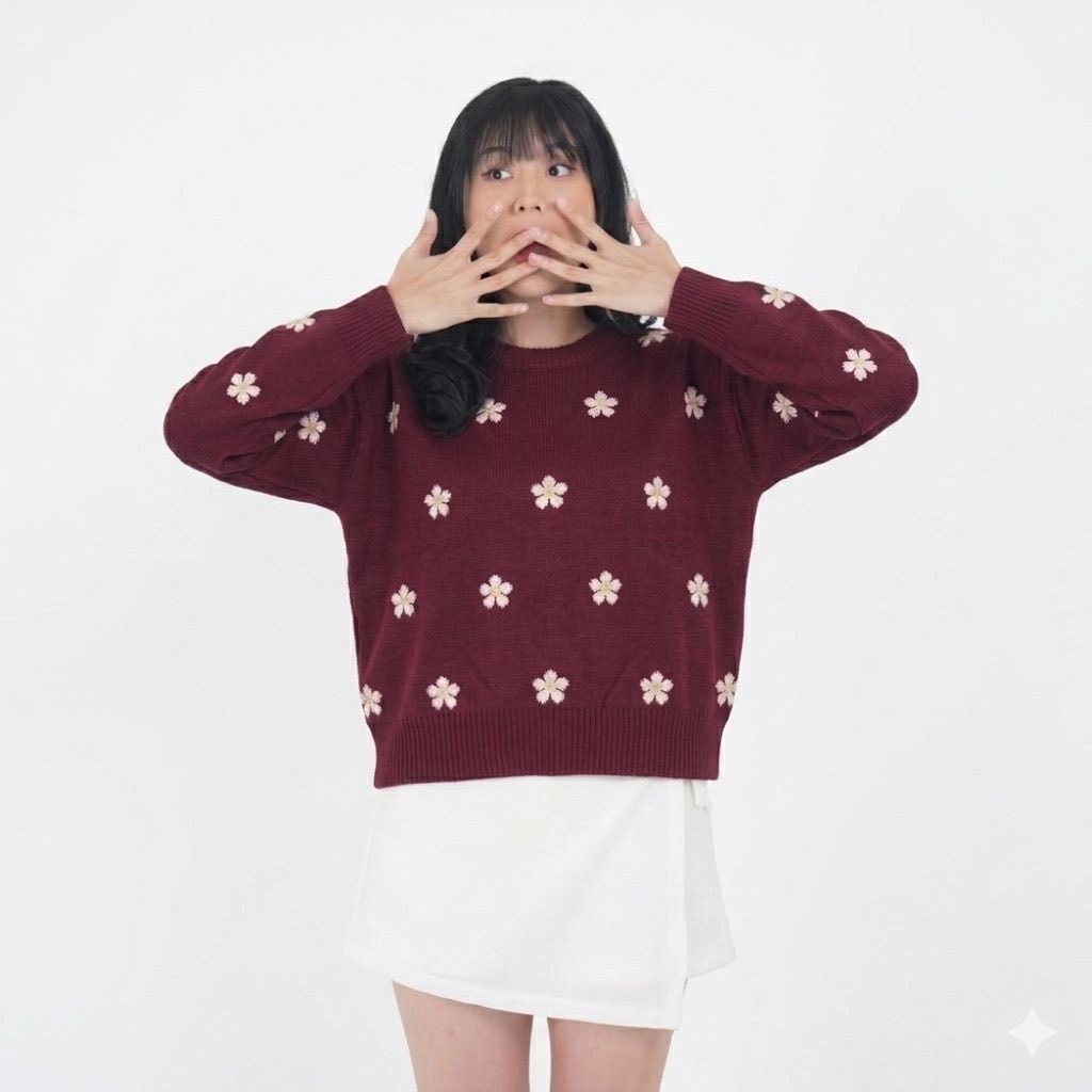 glimmeurs's tweet photo. Sweater floral kaya gini cantiiikk bangettt🌸
Detail bunganya bikin outfit makin maniss✨ https://t.co/1bWDJaIRoh