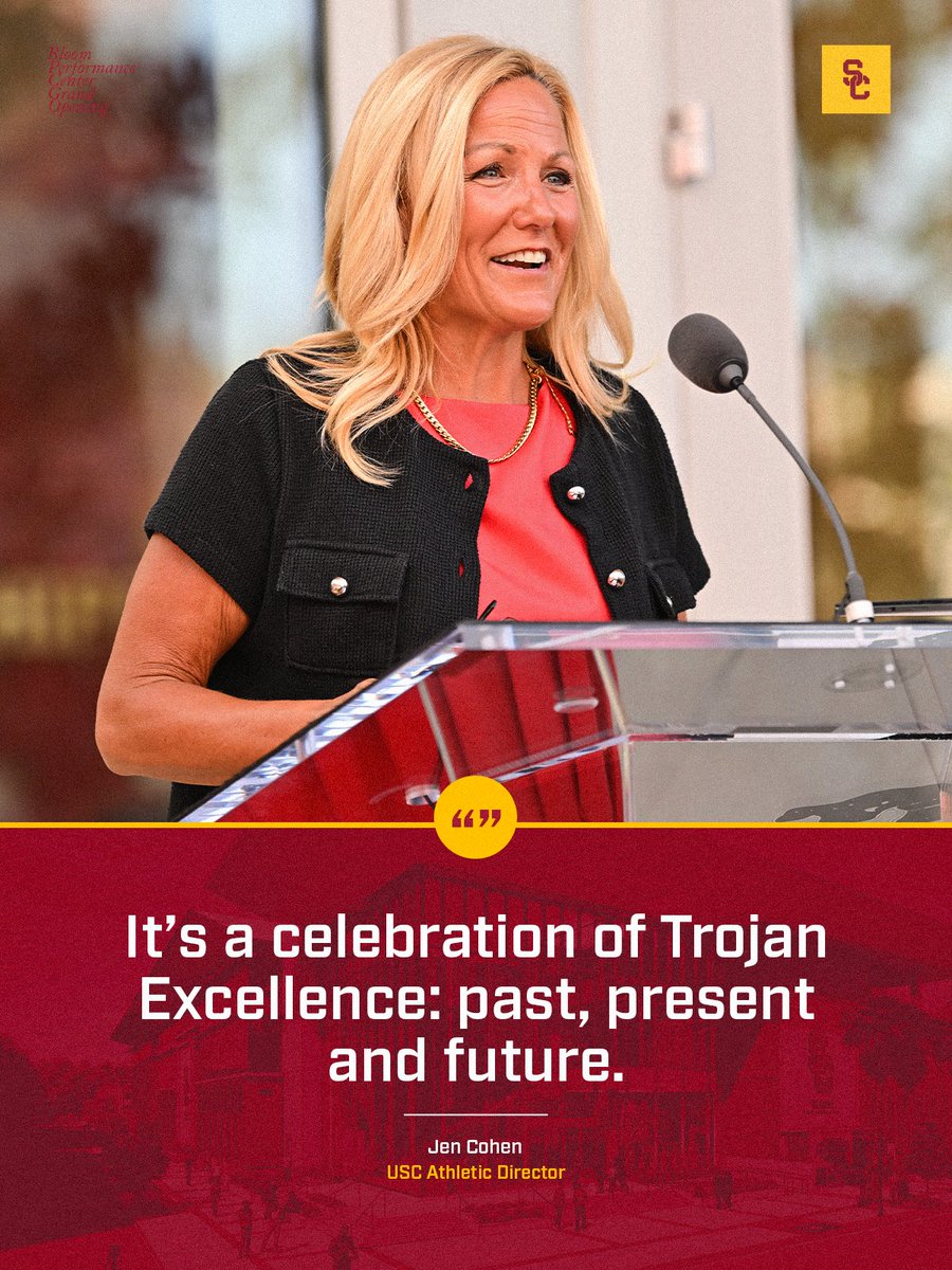 USC_Athletics's tweet photo. The Bloom Football Performance Center celebrates @uscfb's tradition of excellence ✌️ https://t.co/eCmF6Q92T2