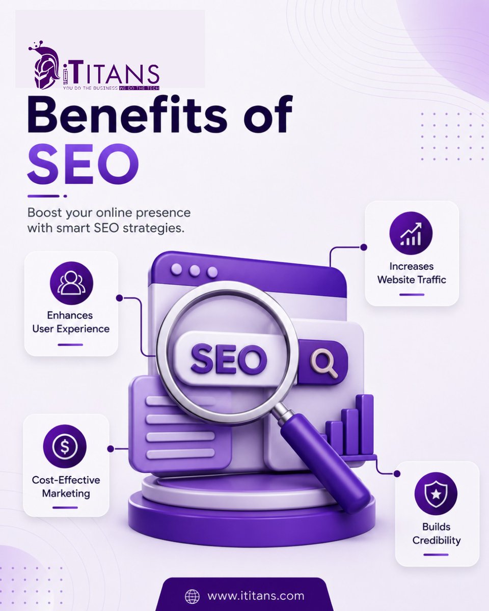 ITitans123's tweet photo. Good SEO doesn't just rank your website. It grows your business.
More traffic, better user experience, lower marketing costs, and stronger brand trust. That's the power of a smart SEO strategy.
#SEO #DigitalMarketing #SearchEngineOptimization #SEOStrategy #OnlineVisibility https://t.co/OU1lbc0hyF