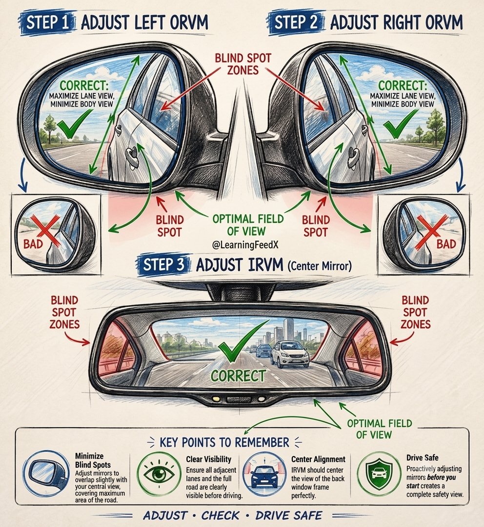 LearningFeedX's tweet photo. 🚗 How to Properly Adjust Your Car Mirrors to Eliminate Blind Spots https://t.co/k71gYoldGg