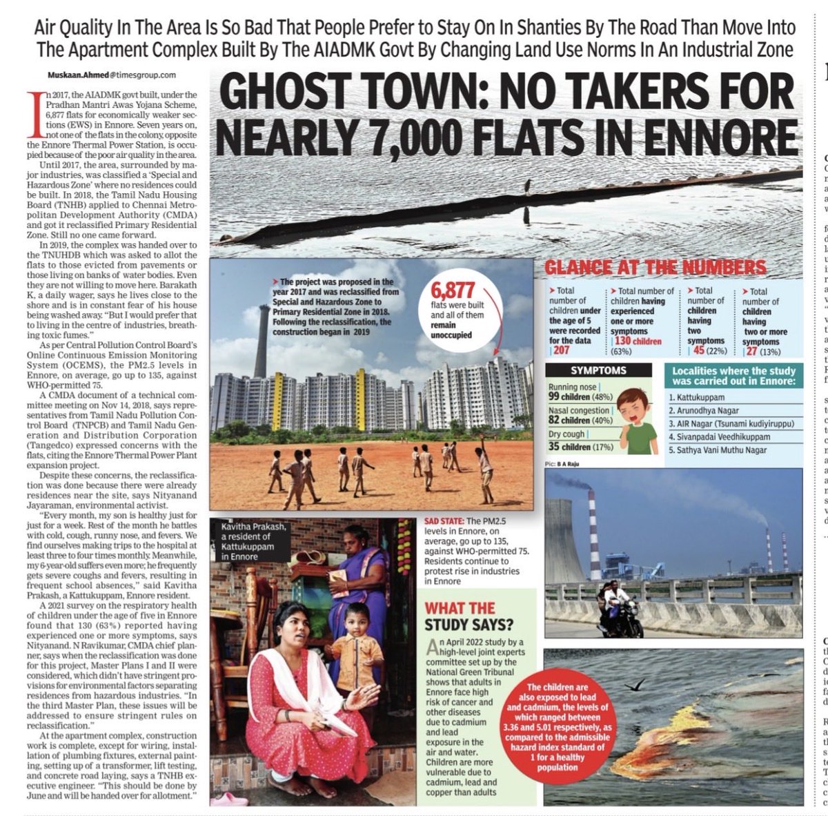 omjasvinMD's tweet photo. Some housing board projects remained ghost developments for years, with no takers. Worse, in Ennore, land in an industrial zone was converted for residential use to build them. Hundreds of crores were wasted. Mindless construction seemed to have become an ideology by itself in Tamil Nadu, and we had no answers or accountability on such waste of money. 👇🏽