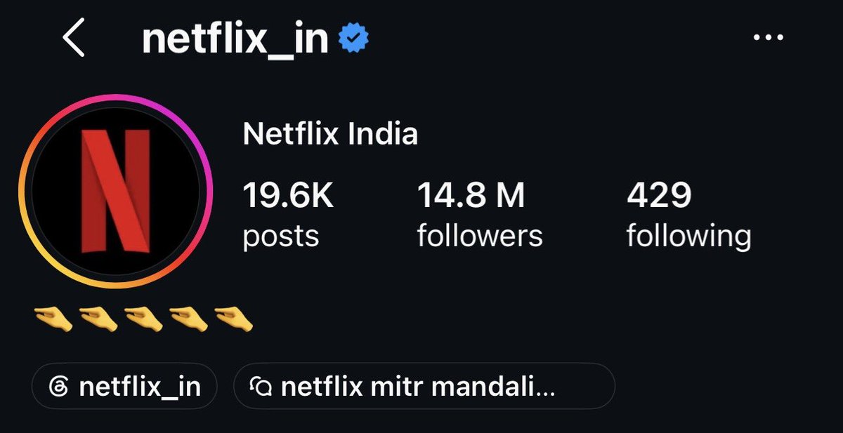 chaioverrcoffee's tweet photo. Netflix India changed their bio to clock it 🤏 for Shreya’s win!!
#Lockupp2 #ShreyaKalra #TheShreyaKalraShow https://t.co/Fwb7VogPkT