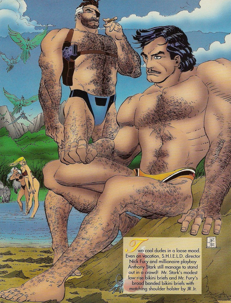 AnsiaVivaComics's tweet photo. #BuenosComicDia jueves de pelo en pecho,#monetes , hoy dos machotes en la playa
#NickFuria #TonyStark art by JR JR
#Swimsuit2026
@arte9_comics @SergioRocaRomer @rafahighlander @CarlosPlaybook @FrecuenciaGlob1 @AnsiaVivaComics @CantinaKaboom @Lord_Azoth https://t.co/ihHWexItxK