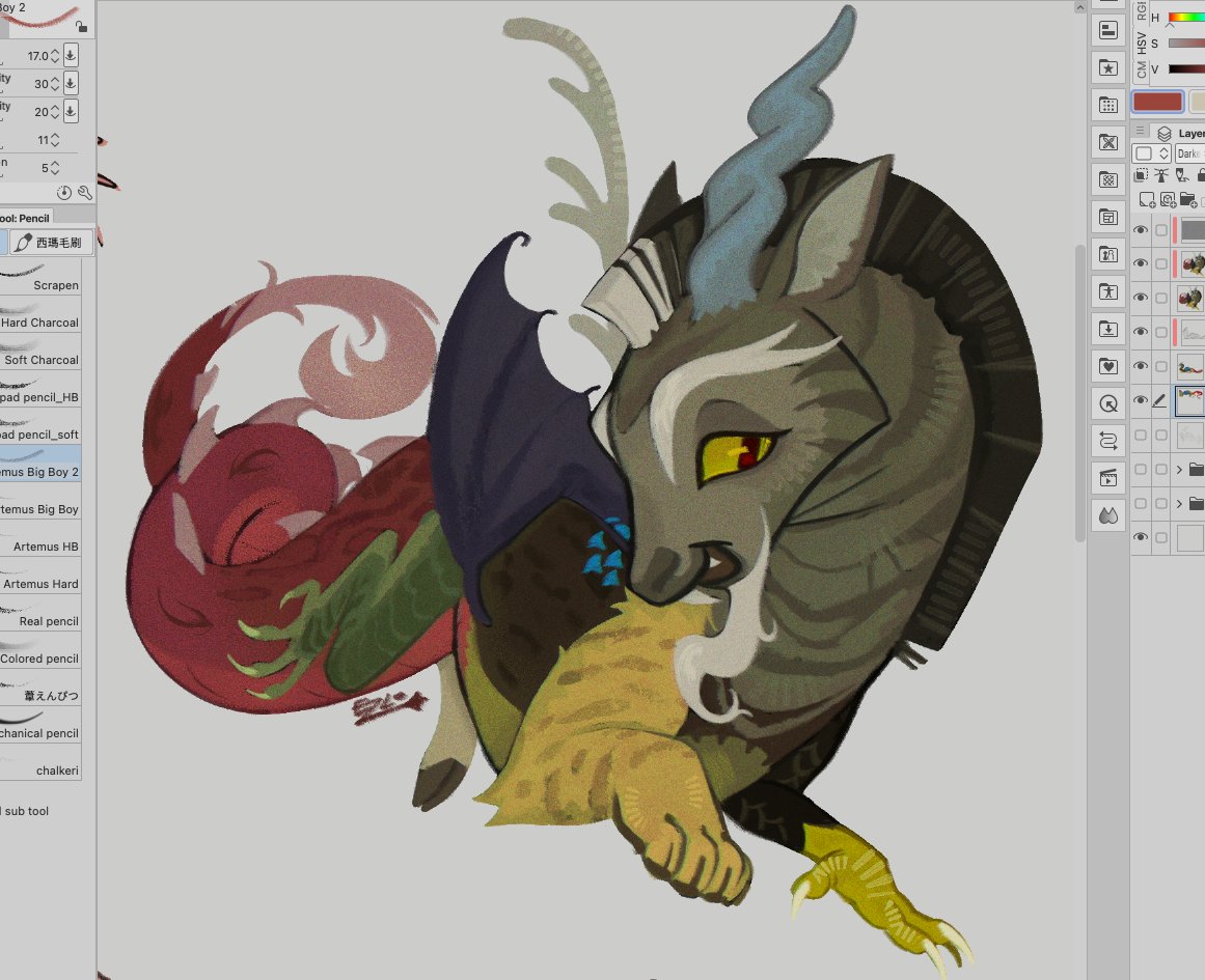 ezlo_x's tweet photo. [ #mlp ] - Suddenly missed Discord and wanted to draw him https://t.co/EdgYdfyApG