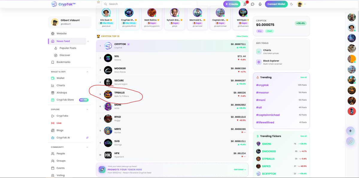 TrumpBalls26_'s tweet photo. TRUMPBALLS IS NOW IN TOP 10 ON @cryptokofficial 🥳

Cryptok is all of social media WITH CRYPTO INVOLVED...

no bs bans. 🙅‍♂️

not just talked about on social media but actually ADDED.

you all are not ready... don't be sidelined... $TPBALLS 

Create an account and follow the trumpballs community here 👉https://t.co/buvxv725Rv