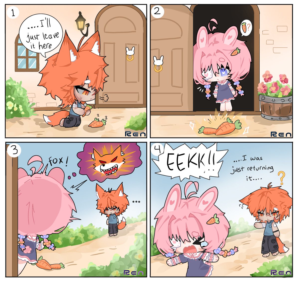Yummy_Renn2's tweet photo. chapter 1
"A small misunderstanding... 🥕🦊🐰"

🐰: "A TRAP!!💥"
🦊 : "....💧"

He tried again... 🥕🦊
Looking for #artmoots ✨ https://t.co/DhJGUK7QRF