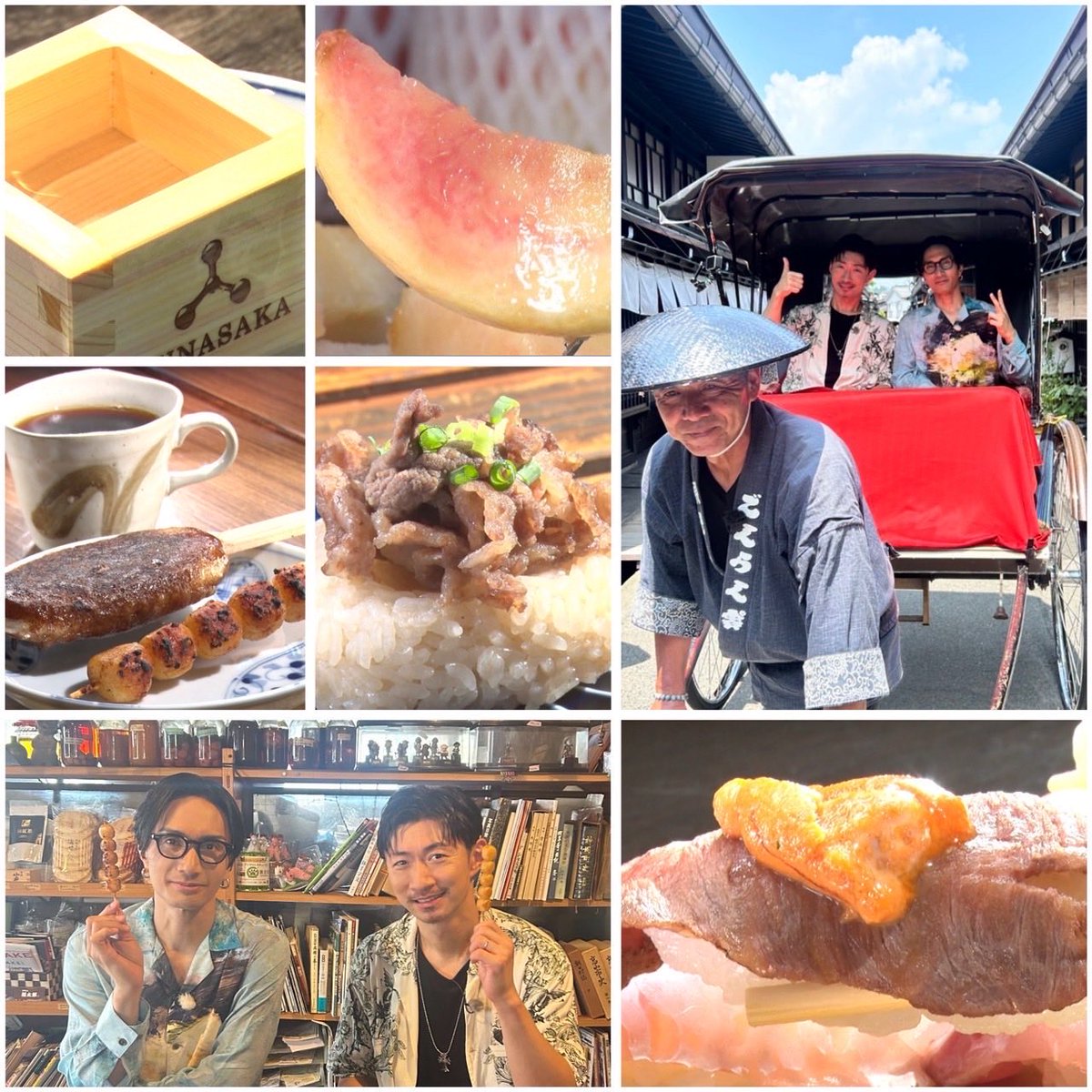 thk_switch's tweet photo. あすは…
新企画❗️#EXILEMAKIDAI &amp; #橘ケンチ 旅ザイルin岐阜・高山市🫰🏼

飛騨桃100%生ジュース🍑
河原でピクニック気分♩🍙
自家製だんご🍡自家焙煎コーヒー☕️
人力車で気分上々！冷酒で乾杯🍶
牛肉×うに 極上コラボ🍣✨️

昭和すいっち！
昭和36年に三重・松阪市で撮影された1枚📸
#敦士 が探します https://t.co/3cn87mZifM
