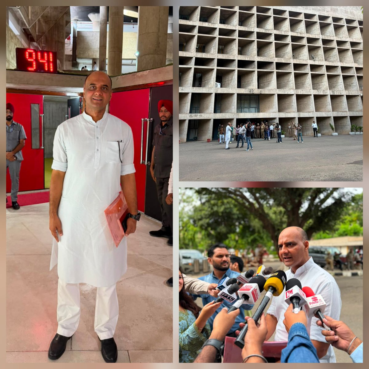 SandeepJakharpb's tweet photo. Day 4 of the Monsoon Session of the Punjab Vidhan Sabha. As usual, on time and even though don't get much time to speak on the floor of the house (perhaps too junior or some truth in my points) but trying to put my point across through the press fraternity outside. @Team_SJ_ @BJP4Punjab @manthriji @KewalDhillonPB @sunilkjakhar