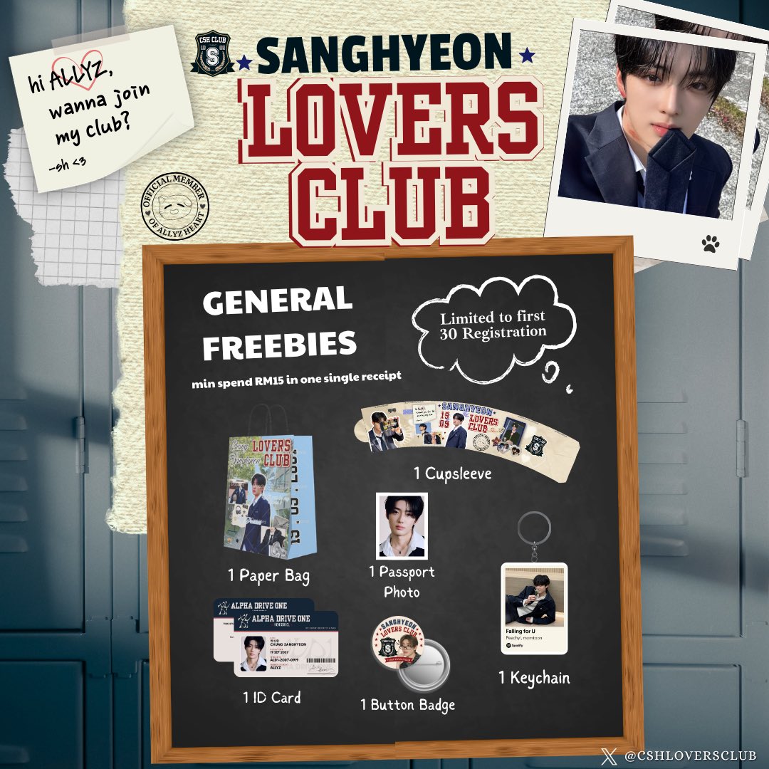 cshloversclub's tweet photo. 📚💌 SANGHYEON LOVERS CLUB RSVP 💌📚

Dear Allyz, 

Attendance for SANGHYEON LOVERS CLUB is now open!

💌 RVSP : https://t.co/YsHAuetR6C… 

💌 DONATION KITS : https://t.co/YsHAuetR6C… 

Class won’t be complete without you. See you at the Sanghyeon Lovers Club! 📚🤍 https://t.co/bwK9hBP7Wu