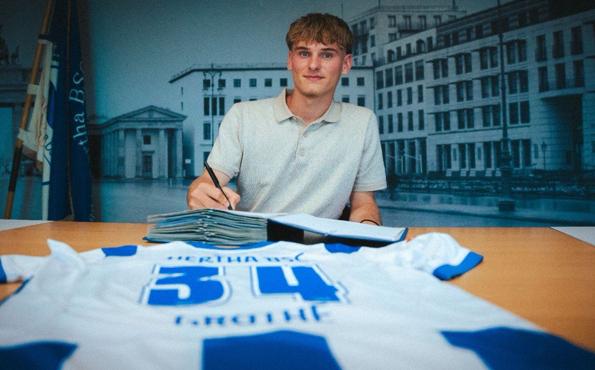 AbsoluteHertha's tweet photo. ✍️🤩 Mayson #Grothe hat seinen Vertrag langfristig verlängert. https://t.co/yzisPfTxXJ
