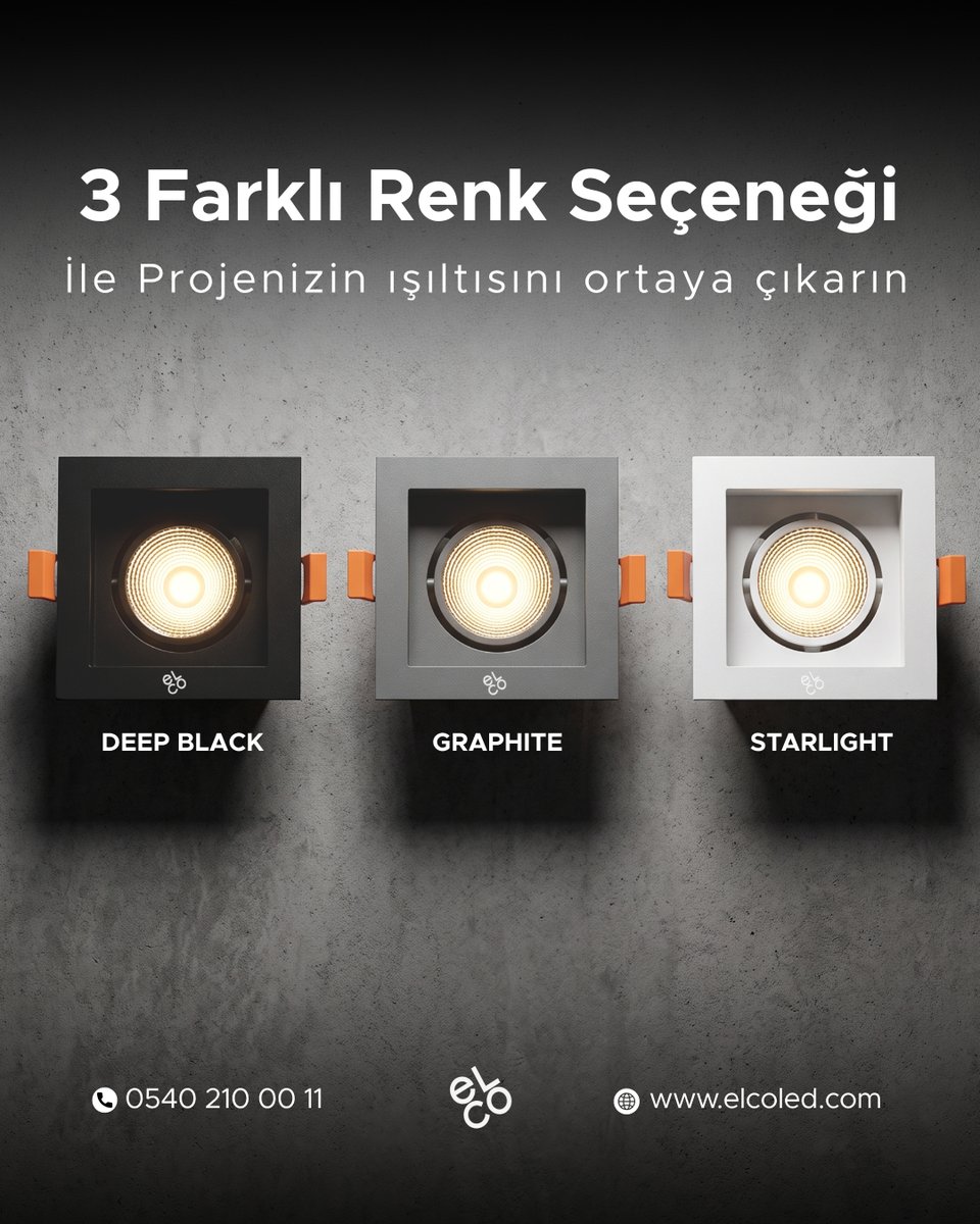 elcoledsolution's tweet photo. Discover lighting at its most elegant with the ELCO Cosmo Series Downlight. Available in Starlight, Graphite and Deep Black, it adds a refined touch to modern interiors. Its single and double options combine a deep-body design with balanced illumination and a luxurious appearance.

ELCO Cosmo Serisi Downlight ile ışığın en şık hâlini keşfedin. Starlight, Graphite ve Deep Black renk seçenekleriyle modern mekânlara estetik bir dokunuş katar. Tek ve çift gözlü alternatifleri, derin gövde tasarımıyla dengeli aydınlatma ve lüks bir görünüm sunar.

CONFIDENCE IN EVERY BEAM

https://t.co/Fw33XZcnNY 

Detailed Information: 0540 210 00 11

#ELCOLedSolutions  #cosmoseries #downlight