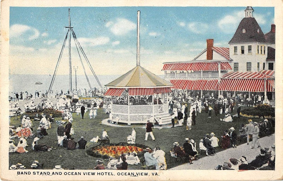 wardoldman's tweet photo. @LRonLacy 1919 Ocean View Bandstand
 Postcard in Norfolk, Virginia https://t.co/x0PKGDPn7k