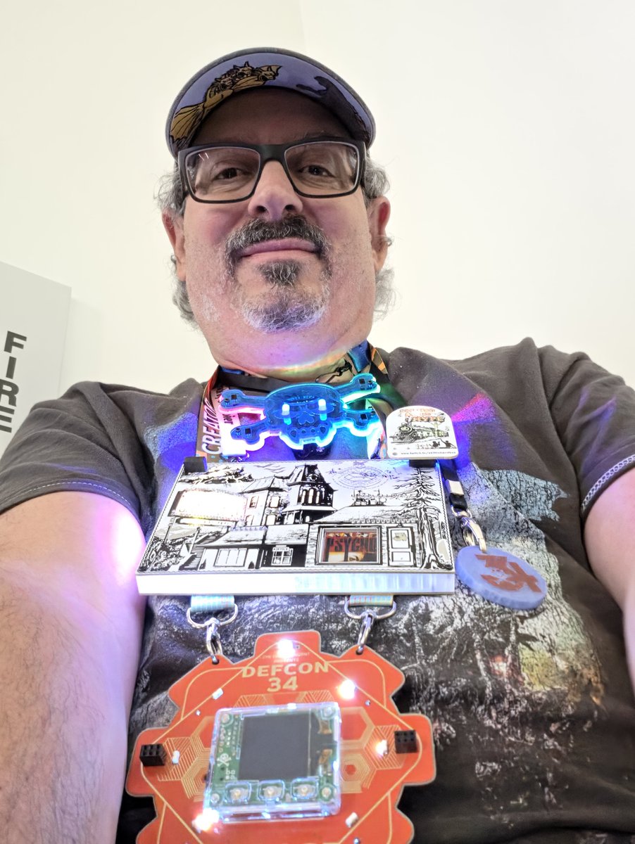alt_bier's tweet photo. Got some new swag in line including my dc official village badge and an NFC token you can scan to get cards.
To celebrate I'm gonna do another badge drop.
Find me in line and answer a Psycho trivia question to get a free Psycho badge!
#defcon34 #linecon #badgelife https://t.co/rcv6kSRCKQ