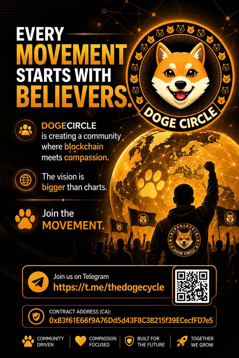 dogecycyleb's tweet photo. Every movement starts with believers.
DOGECIRCLE is creating a community where blockchain meets compassion.
The vision is bigger than charts.
🐾 Join the movement.
https://t.co/WsuICiVKAi
CA: 0x83f61E66f9A76Dd5d43F8C38215f39ECecfFD7e5 https://t.co/9NqiHaS0zo