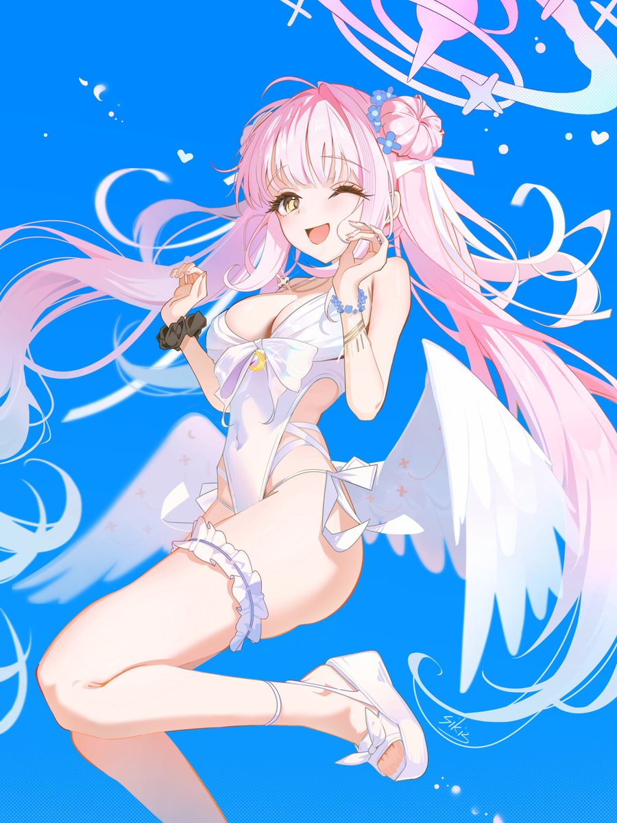 sikimosh's tweet photo. 聖園ミカ（水着） https://t.co/IozRKgVhMn