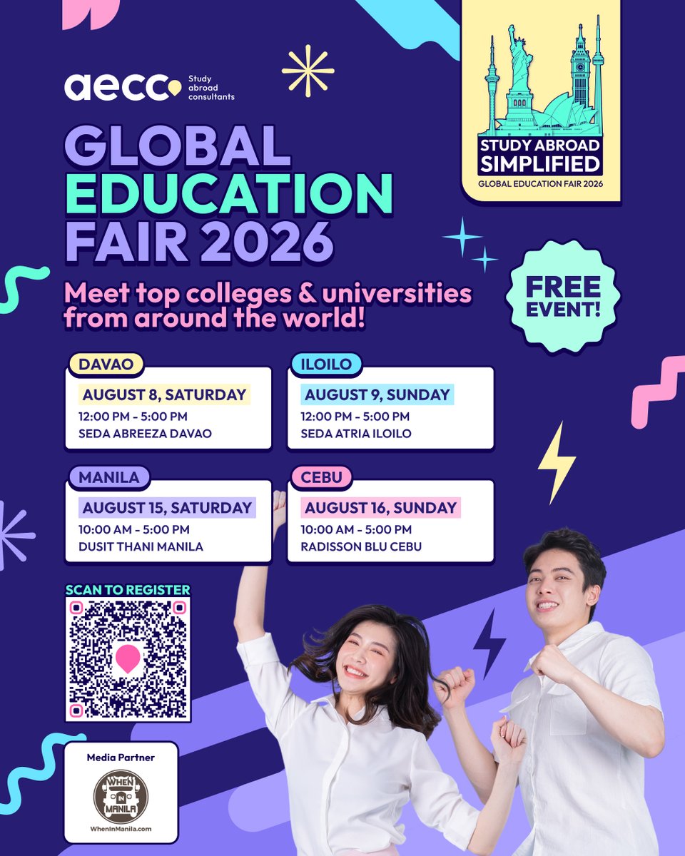 WIMbigevents's tweet photo. Thinking of studying in Australia? Discover how one Filipino couple turned their dreams into reality with the help of AECC and built a new life through international education.

READ MORE:
https://t.co/IwQ5jZTOgE https://t.co/rj1Qsny2pc