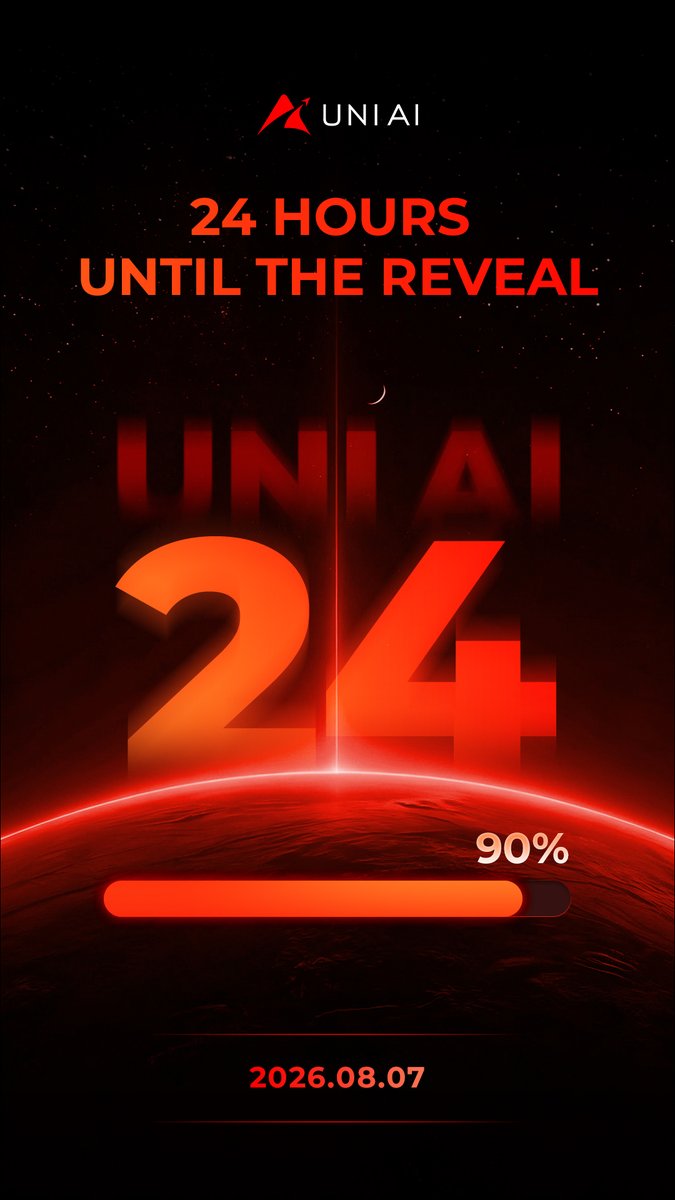 uniai_labs's tweet photo. 24 HOURS LEFT. 🚨
Tomorrow, UNI AI enters a new phase.
Years of AI evolution are leading toward one direction:
From intelligence.
To execution.
To real-world impact.
Tomorrow, we reveal what's next.
See you 🔜
#UNIAI https://t.co/VzxdQdYWJj