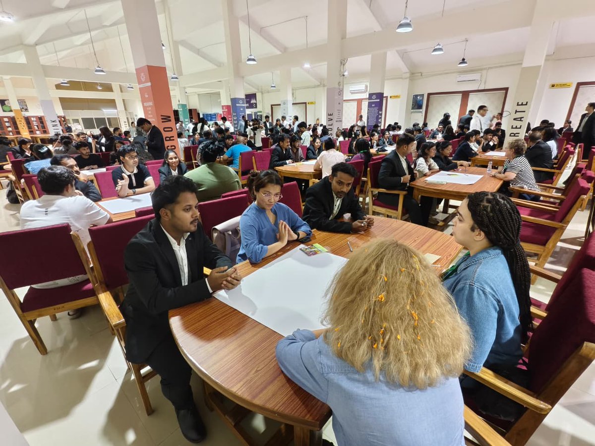 KIITUniversity's tweet photo. We were delighted to host an engaging Collective Social Learning (CSL) Workshop at the KIIT School of Rural Management (KSRM), led by internationally acclaimed sustainability practitioner Mr Greg Bruce, OAM, recipient of the Order of Australia Medal.

Bringing together nearly 180 participants, including professors and international students from the City University of New York (CUNY), alongside students and faculty from our Schools of Rural Management, Civil Engineering, Design, and Architecture & Planning, the workshop became a vibrant platform for collaboration, innovation, and shared learning.

Through immersive and interactive sessions, we explored pathways towards a more sustainable and inclusive future. Faculty and students participated as equals, exchanging ideas, identifying opportunities and challenges, and applying systems thinking to real-world sustainability issues.

The workshop inspired participants to commit to meaningful personal actions while proposing collaborative initiatives that KIIT and CUNY can jointly undertake to advance sustainability and strengthen global partnerships. The exchange of diverse perspectives across cultures and disciplines reinforced the value of collective learning and responsible leadership.

The programme concluded with an informal networking session, fostering new international connections and laying the foundation for future collaborations. We remain committed to creating transformative learning experiences that empower our students to become responsible global changemakers.