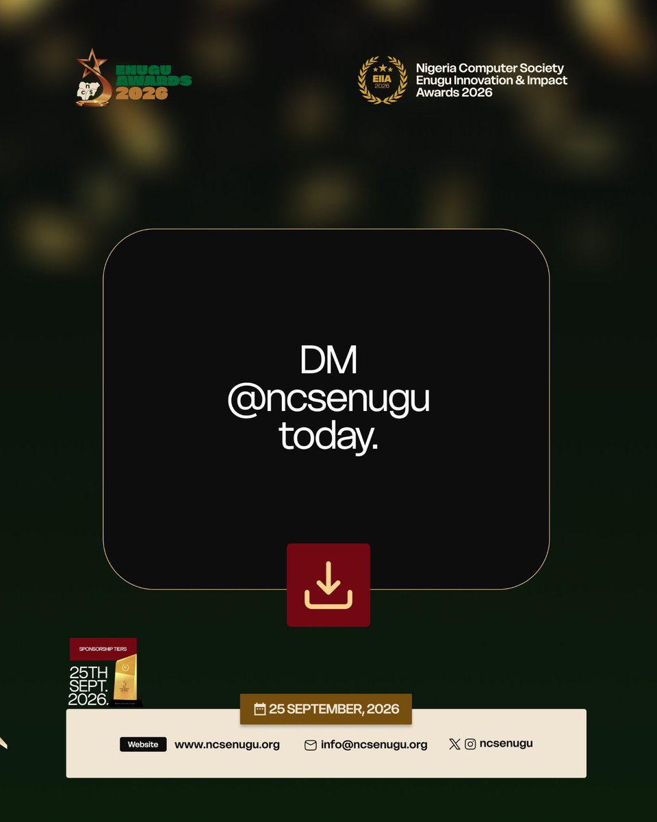 ncsenugu's tweet photo. 📩 Ready to partner with us?

Whether you're looking for exclusive visibility or meaningful brand engagement, there's a sponsorship package tailored for your organization.

Send us a DM @ncsenugu or contact us to receive the full sponsorship brochure. https://t.co/z3Zms6JZl4