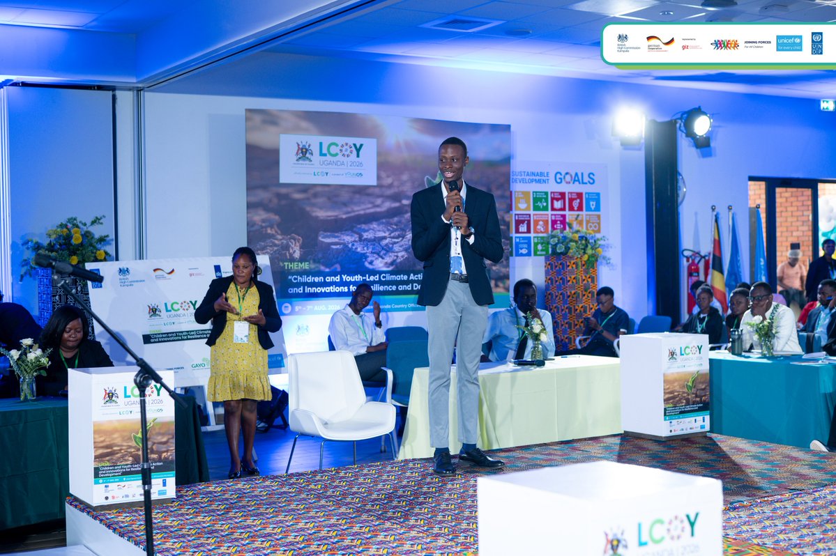 UReportUganda's tweet photo. Day Two of the #LCOYUg2026 

Our very own, the energetic @KalindaJamada , took the stage as a panelist at the High-Level Diplomatic Roundtable! 

Bringing together diplomatic missions, UN agencies, and youth & children leaders, the forum sparked powerful conversations on climate governance, innovation, and opportunities for young people.

Jamanda highlighted the critical role of SBC and digital innovation in mobilizing young people to step up and take action. 
#ClimateAction #YouthForClimate #LCOYUg2026 #MyGreenActionUg
