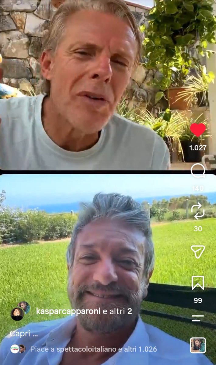 BiasiErika's tweet photo. Questa diretta con Kaspar Capparoni,Sergio Assisi,Miriam Candurro e Davide Silvestri casa mia🫠🥹la bellezza dei fratelli Galiano insieme,il modo in cui ringraziano per l'affetto ricevuto dopo anni,gli aneddoti sul set,si vogliono un gran bene come una grande famiglia🌊❤️
#Capri https://t.co/RlKr2dyy3V