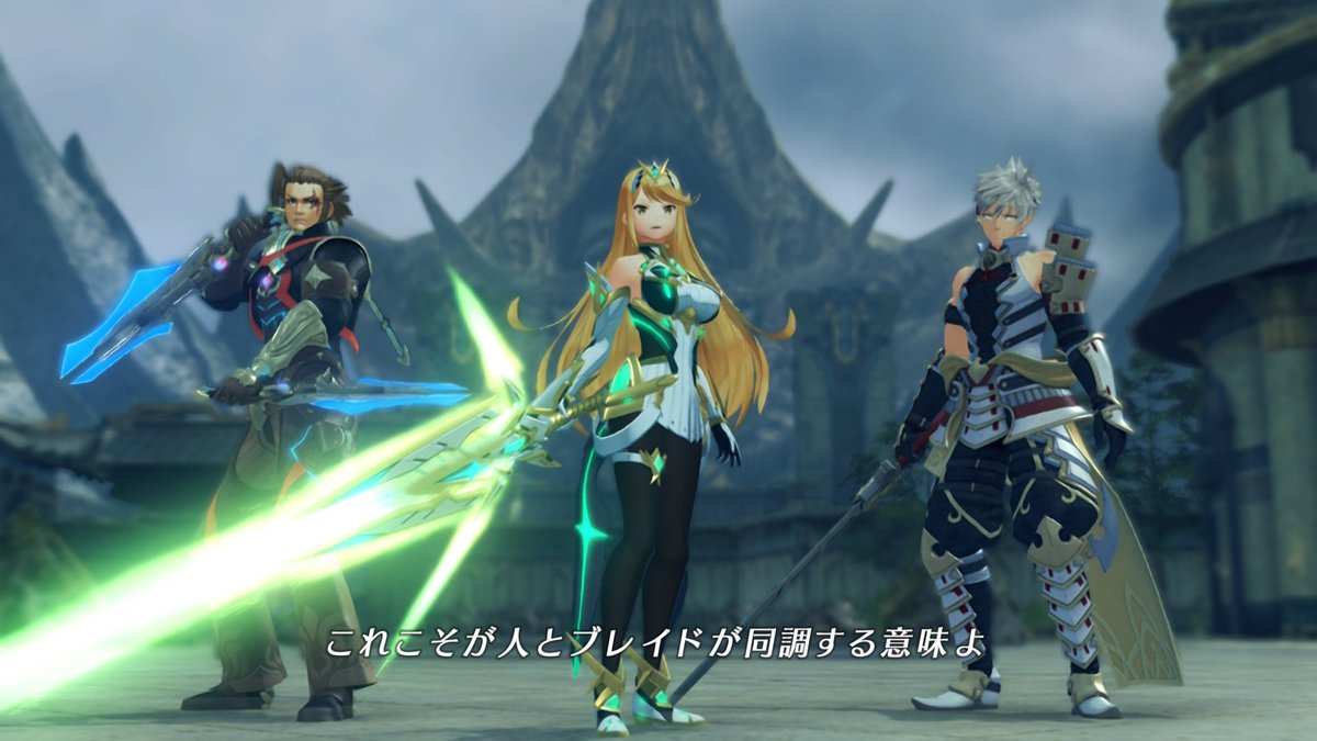 Ettard776's tweet photo. かつてドライバーとブレイドの武器の受け渡しに驚嘆していたメツが、500年後に自分もその戦法を取り入れる地味な感動シーン
(もっとも500年後では一般的な戦法なんだけど)
 #ゼノブレイド2 https://t.co/Oc4gNMr7mA