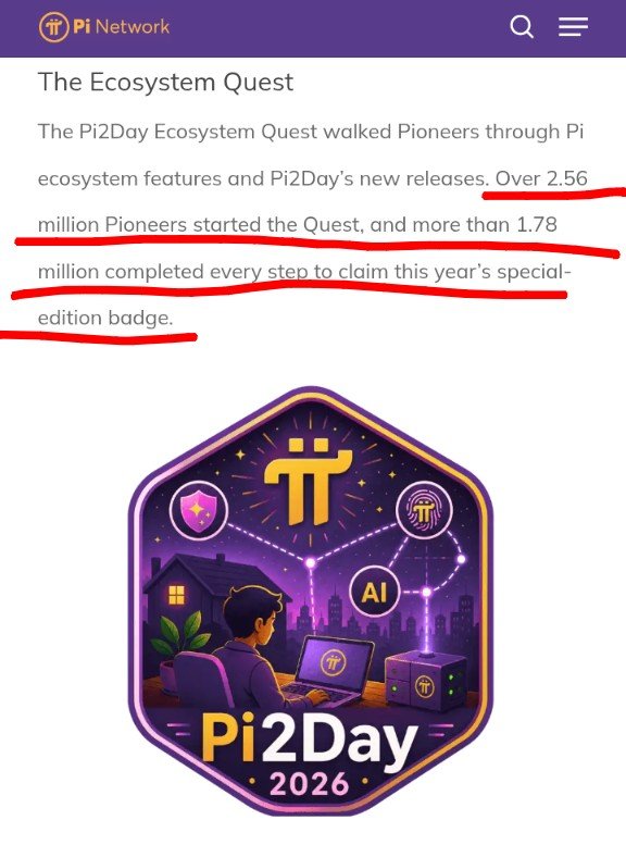 maxwell_alosa's tweet photo. 🎉 The Pi2Day 2026 Ecosystem Quest proved one thing:
The community is eager to explore real utility. 💜
Millions participated, tested new tools & helped strengthen Pi's expanding ecosystem. 🚀
The next phase is building, integrating & growing. 📈 #PiNetwork #Pi2Day https://t.co/SZUKxbOKhH