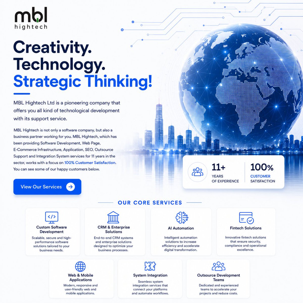 Mblhightech's tweet photo. Creativity meets Technology. 🚀
At MBL Hightech, we turn innovative ideas into powerful digital solutions.
#MBLHightech #SoftwareDevelopment #DigitalTransformation #ArtificialIntelligence #AI #Automation #WebDevelopment https://t.co/N0pmXTLFga