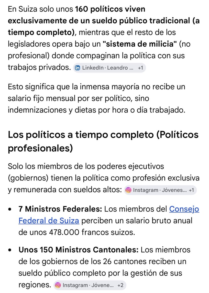 manu_otromas's tweet photo. Propongo un cambio de política.
Podemos fijarnos en el modelo suizo. A continuación adjunto varias capturas de pantalla de cómo funciona la política en Suiza.
Da que pensar en cuántos chupopteros tenemos en este país. 
Qué hay que hacer para que cambie el sistema? https://t.co/S7bahzfhXH