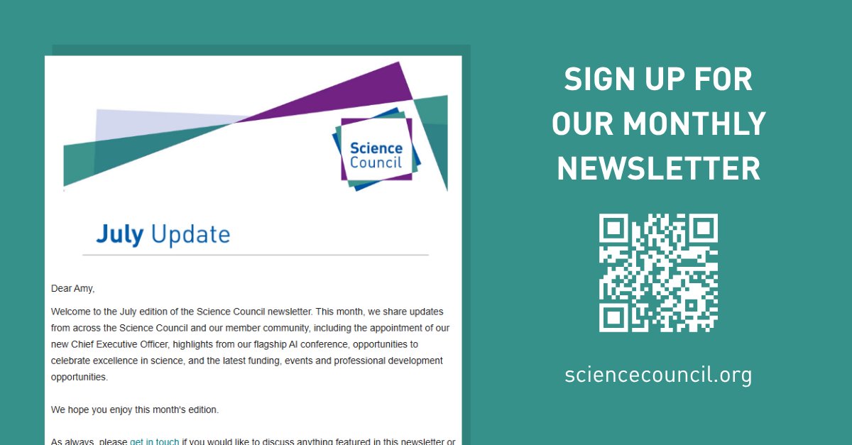 Science_Council's tweet photo. Our monthly e-newsletter is taking a summer break this month, and will be back in September.

Make sure you sign-up to stay in the loop with news, events and stories from the world of science and the members we work with.

Sign-up on our website👇
https://t.co/dPNM7QUJ8S https://t.co/gbH7usC00R