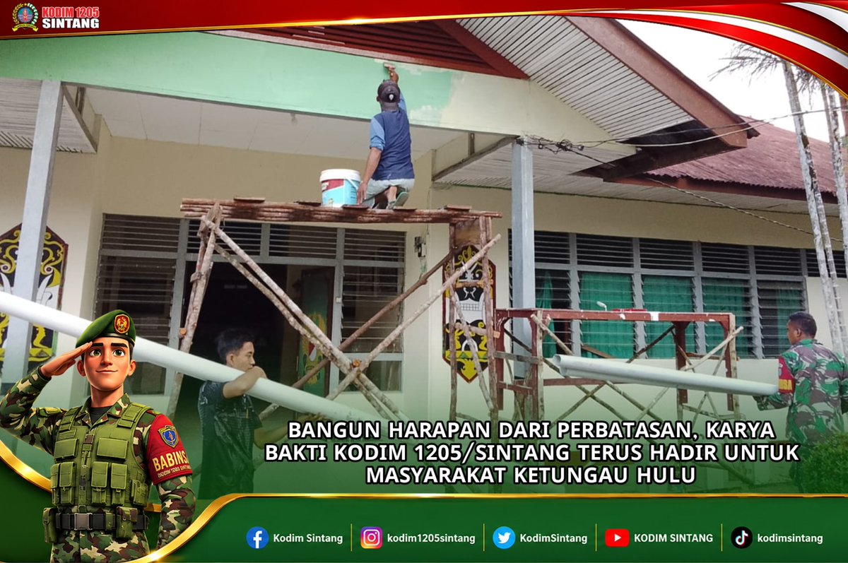 KodimSintang's tweet photo. Bangun Harapan dari Perbatasan, Karya Bakti Kodim 1205/Sintang Terus Hadir untuk Masyarakat Ketungau Hulu https://t.co/k7zbQ2xnKs