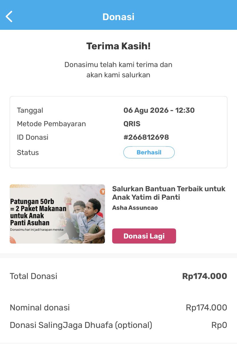 lollipopididi's tweet photo. Alhamdulillah, dari byknya tmn2 yg udh pake jasa aku buat cek email dan cek perusahaan di web pantau loker, aku berhasil ngumpulin dana sebesar Rp174.000. Makasii banyakk yaa 🥹🩷

Uang yg udh terkumpul ini aku full donasikan sepenuhnya buat anak2 yatim lewat kitabisa

#maganghub https://t.co/vuMVZ4lWdc