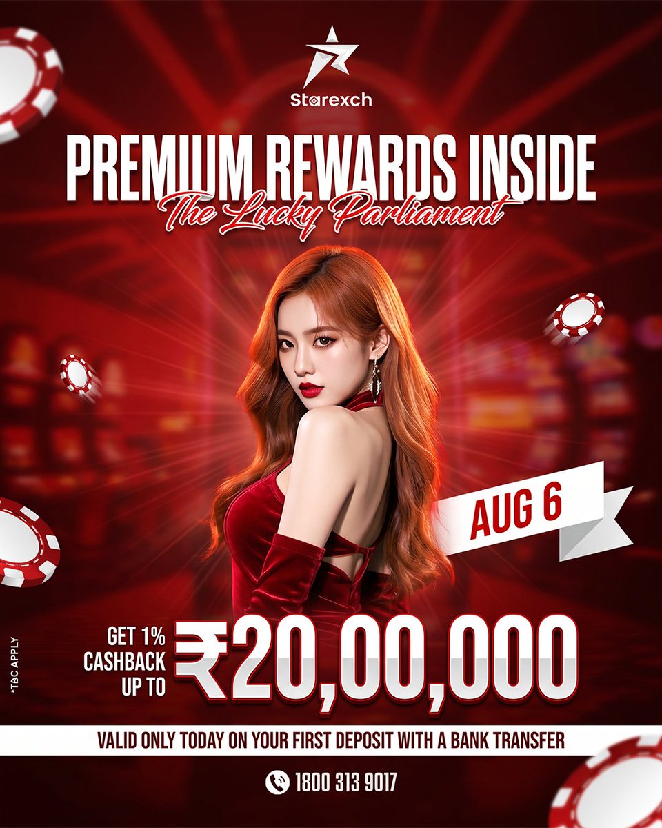 Starexch's tweet photo. Premium moments don't wait. ✨
A limited-time reward is now live for eligible users. Check today's featured offer and make the most of it before it ends.
#LuckyParliament #PremiumRewards #ExclusiveOffer #LimitedTimeOffer #TodaysSpecial #OnlineEntertainment #GamingCommunity #Play https://t.co/bTuDsG73YT