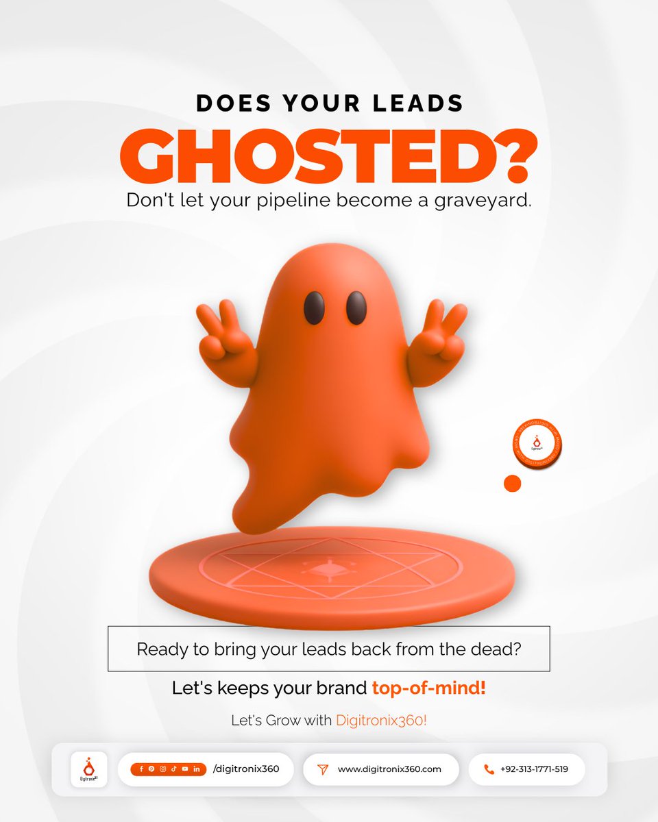 digitronix360's tweet photo. Turn ghosted leads into loyal customers with smart follow-ups, powerful marketing, and strategies that keep your brand top-of-mind.
Revive your pipeline. Grow your business.
Let's grow together with Digitronix360.

#Digitronix360 #LeadGeneration #LeadNurturing #DigitalMarketing https://t.co/0xiuA5DMfM