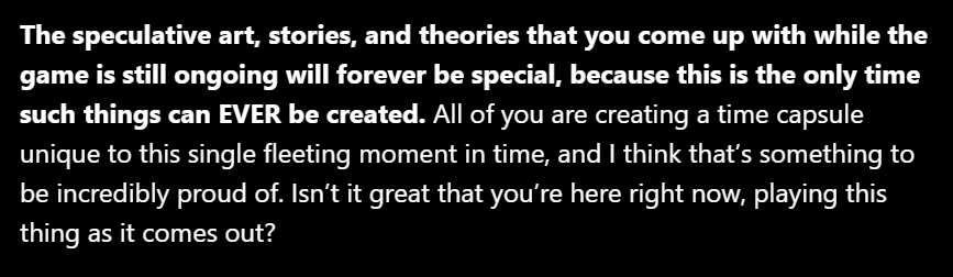 LePanzini's tweet photo. These few sentences actually hit way too close to home for me. Toby's right and it extends to way beyond just Deltarune. There will always come a time where an ending is reached for anything and then the magic of living through it and experiencing something is gone. Makes me sad. https://t.co/rju6u8bkl5