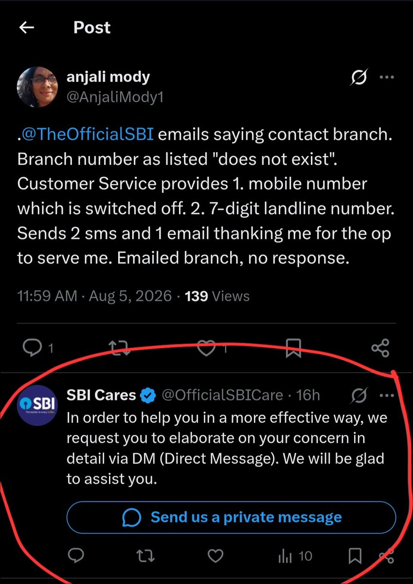 AnjaliMody1's tweet photo. .@TheOfficialSBI leaving this 👇here as proof of what a terrible bank you are. https://t.co/G6YbtQYjXJ