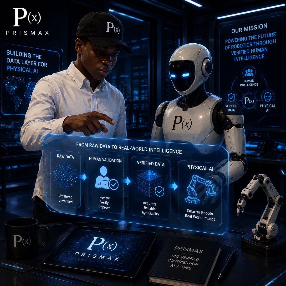 JOHTANA56115461's tweet photo. The next breakthrough in AI won't come from bigger models alone.

It will come from better interactions with the real world.

Every verified task teaches a robot something new.

Physical AI isn't built in a single update it's built one trusted contribution at a time.

@PrismaXai https://t.co/uLtiSHInnj