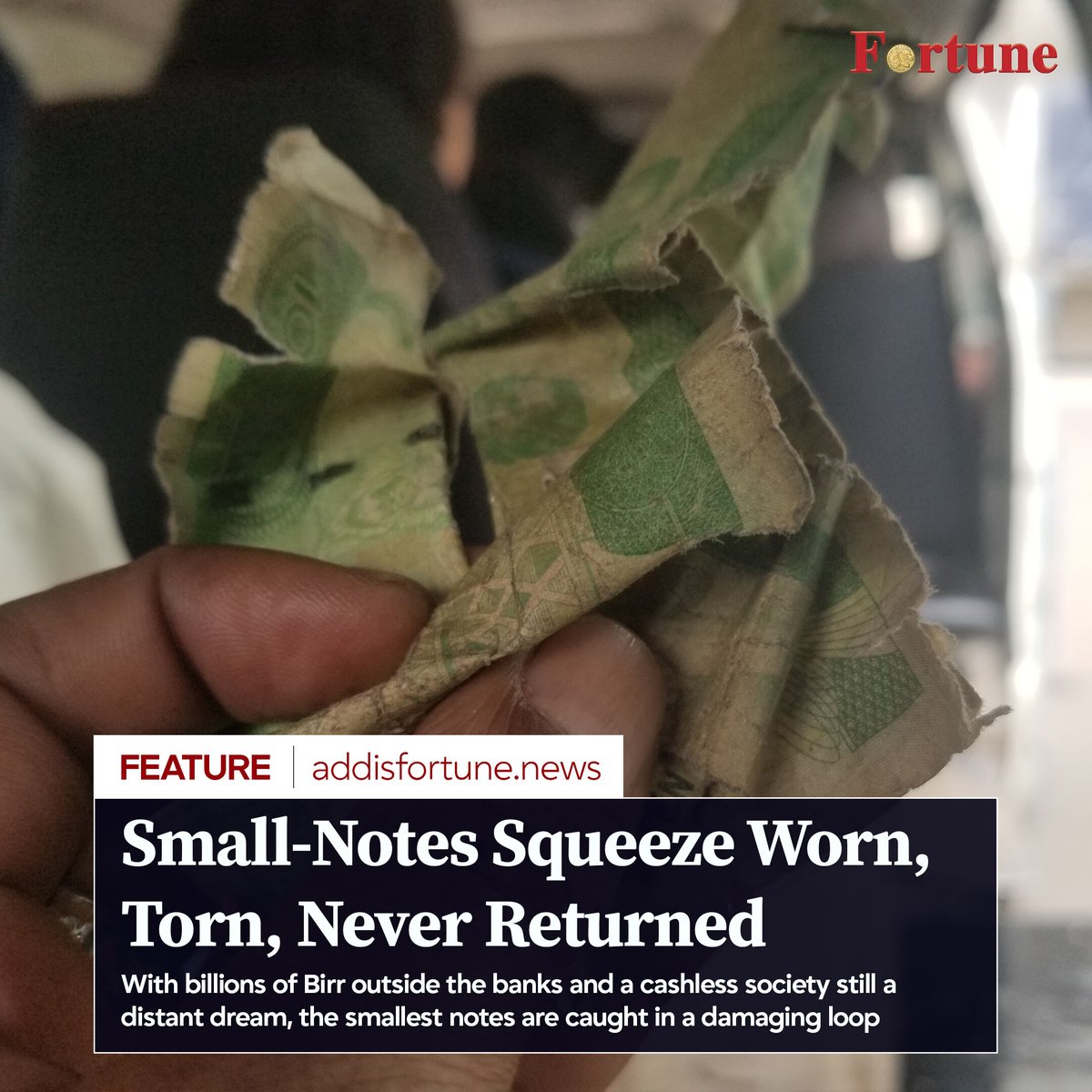 addis_fortune's tweet photo. The small Birr notes are a sliver of the cash in use. Of 346.9 billion Br in banknotes in circulation at the end of 2024, the 200 Br note dominated at 64.46pc, while the 10 Br note was only 1.97pc and the one Birr coin 0.13pc. #Money #Notes
Read more - https://t.co/HzwNB7Dny7 https://t.co/GAO9U3qZac