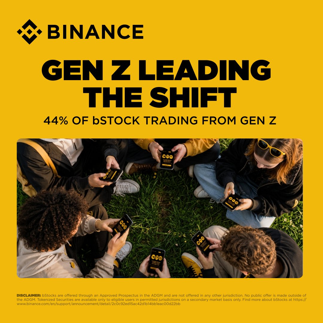 binance's tweet photo. A new generation isn’t following old rules.

They’re starting with bStocks. https://t.co/ljbg85Jn55