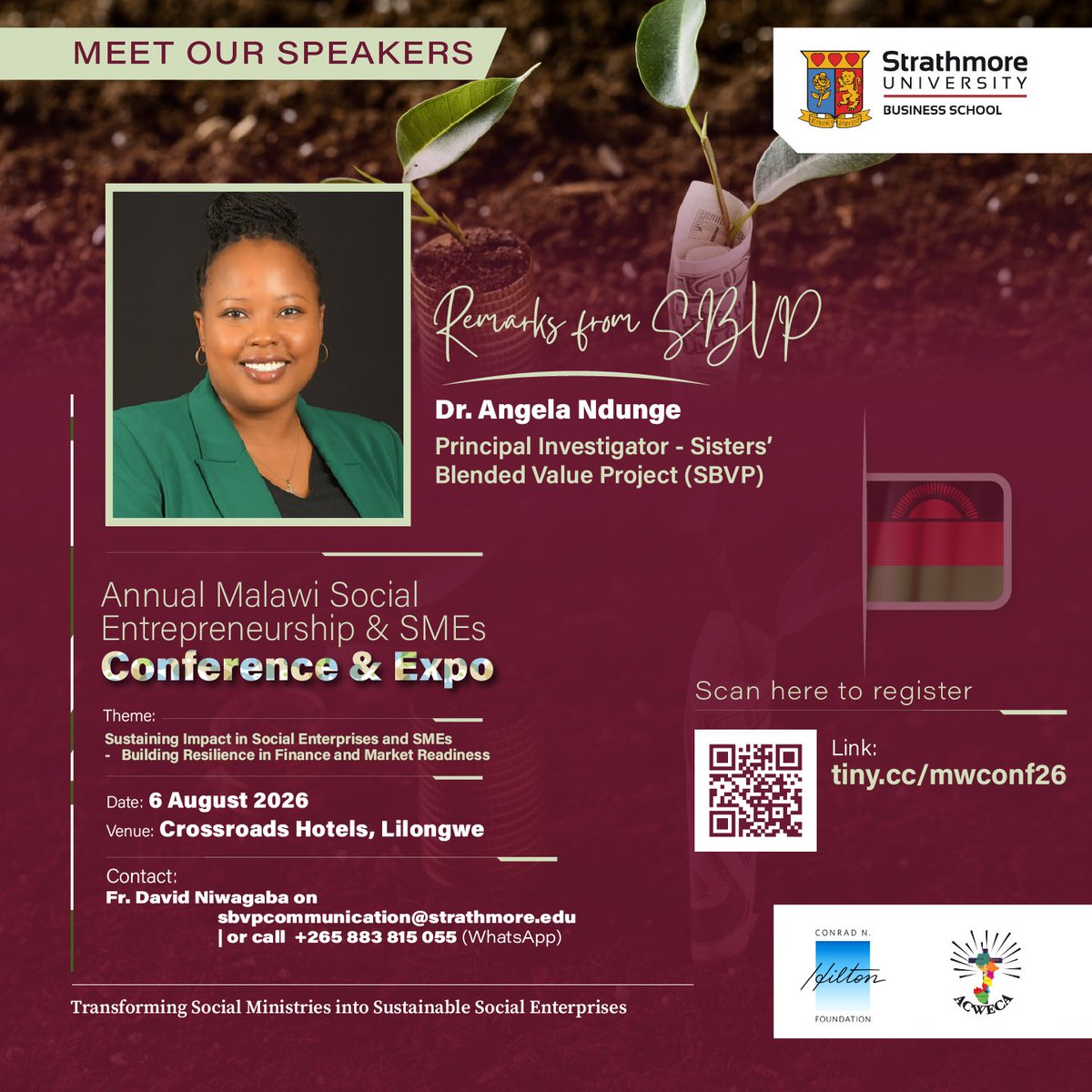 SbsKenya_'s tweet photo. We're live in Malawi for the #SBVP Regional Conference! 🇲🇼
Today brings together leaders from government, faith-based organisations, the private sector, development partners, and entrepreneurs at Annual Malawi Social Enterprise, Entrepreneurship and SMEs Conference & Expo under the theme "Sustaining Impact in Social Enterprises and SMEs: Building Finance and Market Readiness."

Look forward to remarks from:
🔹 Dr. Angela Ndunge, Principal Investigator, Sisters' Blended Value Project (SBVP), Strathmore University Business School
🔹 Rev. Dr. Fr. Silvano Ochuodho, Strathmore University
🔹 Rt. Rev. Bishop Martin Mtumbuka, Chairperson, Malawi Conference of Catholic Bishops (MCCB), who will speak on "Stewardship as a Calling."

Join the conversation as we shape the future of social enterprise.
#SBVPMalawi #SocialEnterprise #Sustainability #Leadership #MSMEs #SBVPMalawi #SocialEnterprise #MSMEs