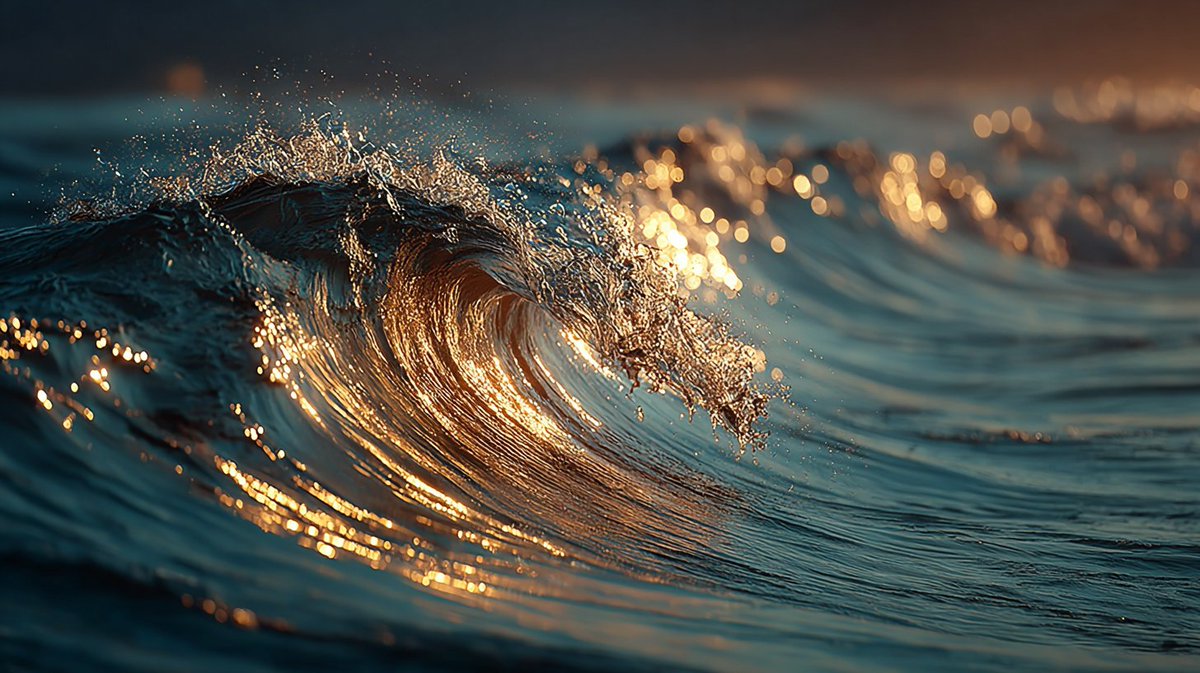 sorajyunn102's tweet photo. The newborn wave gathered the light.

生まれた波は、
黄金の光をその胸に集めた。

#ONEBREATH https://t.co/m6jjaQOFXY