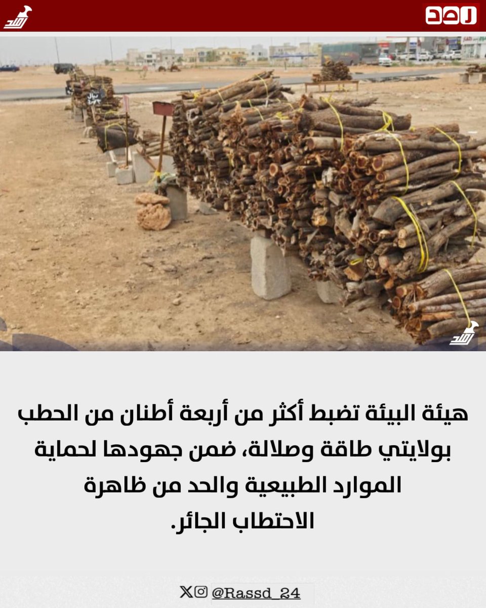 Rassd_24's tweet photo. 🔴 ضبط أكثر من 4 أطنان من الحطب بولايتي طاقة وصلالة ضمن جهود هيئة البيئة للحد من الاحتطاب الجائر. https://t.co/wUQEGHEgZA
